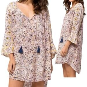 Billabong Take Me Away Tunic Dress Womens Sm Paisley Boho Chic‎ Coastal Cowgirl